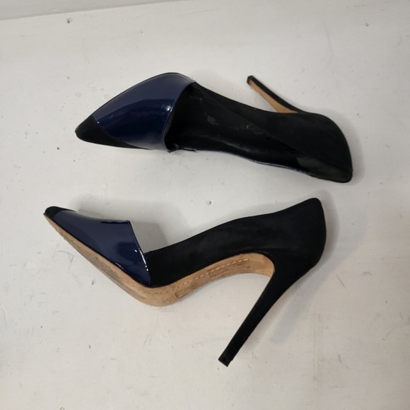 Alice & Olivia by Stacey Bendet Black & Blue Pointed Toes Pumps Size 39.5 - Picture 6 of 11